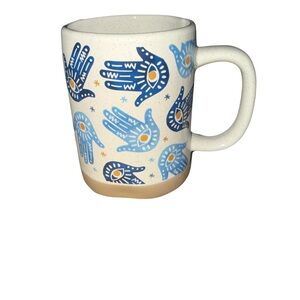 Blue and White Hand-Patterned Mug